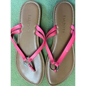 Talbots Pink and Brown Leather Toe-Ring Sandals